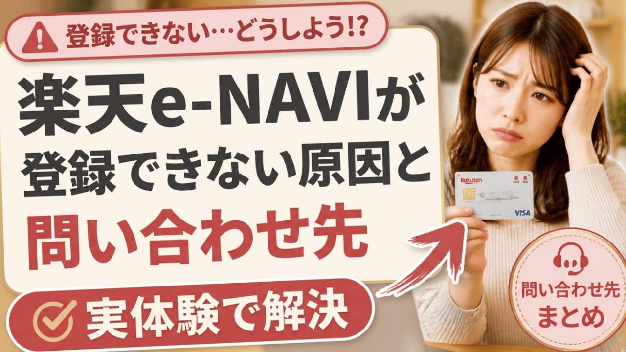 楽天e-NAVIが登録出来なくて困っている女性