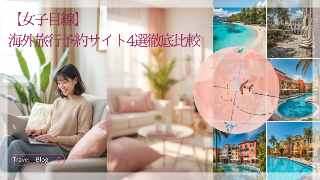 海外旅行の行き先を予約している女性