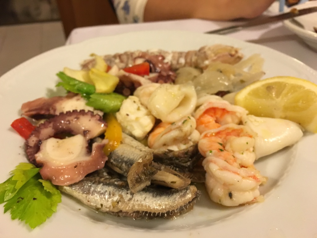 ヴェネチアの魚介の料理