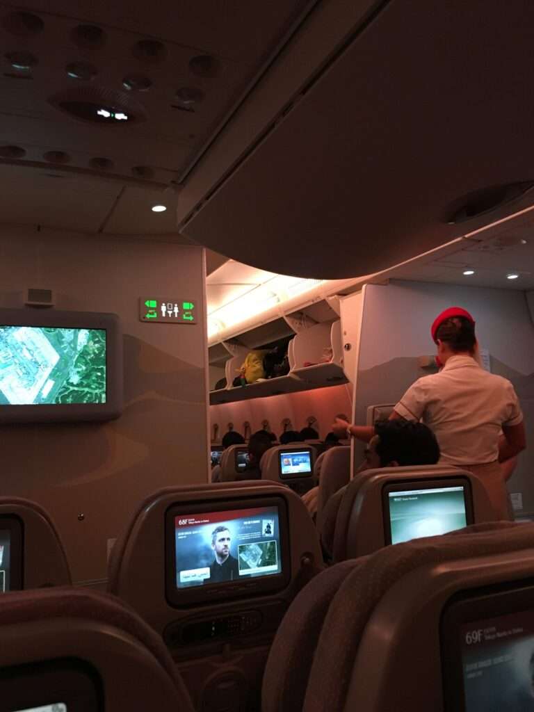 エミレーツ航空の機内