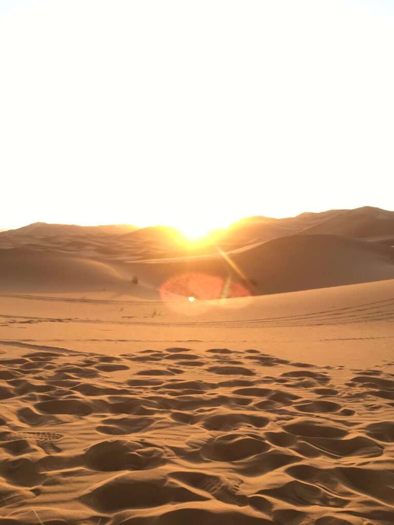 砂漠の朝日