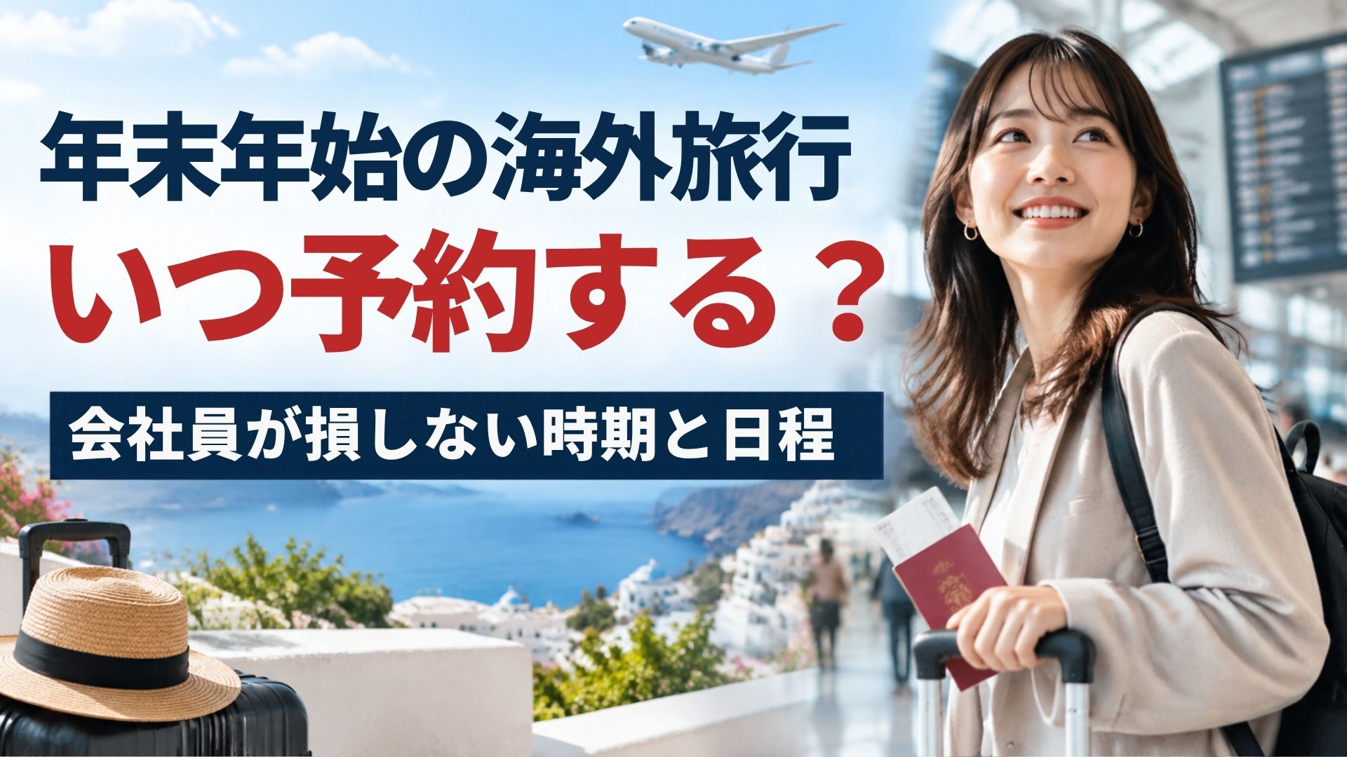 年末年始の海外旅行に行く女性