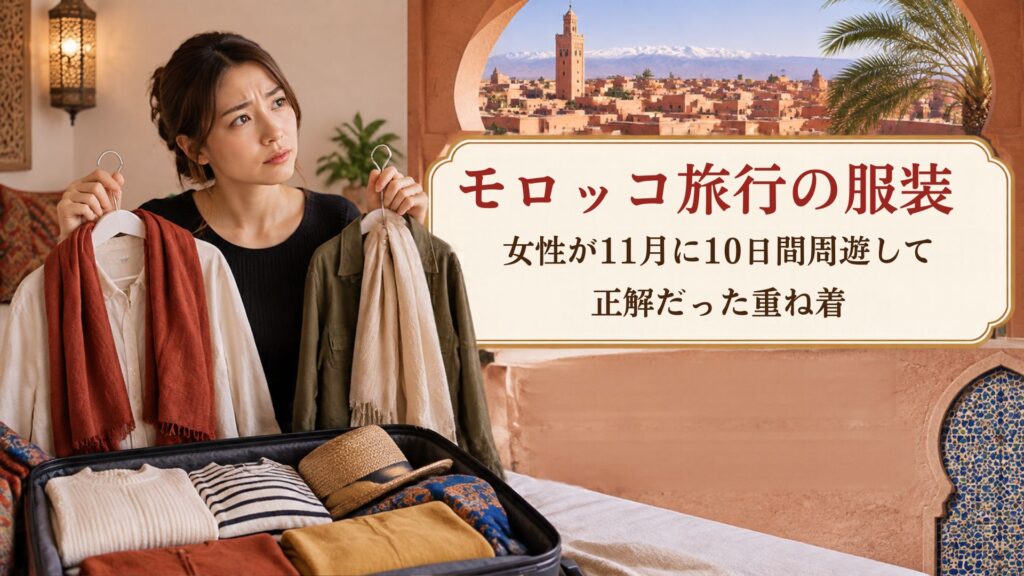 モロッコ旅行の服装を迷っている女性